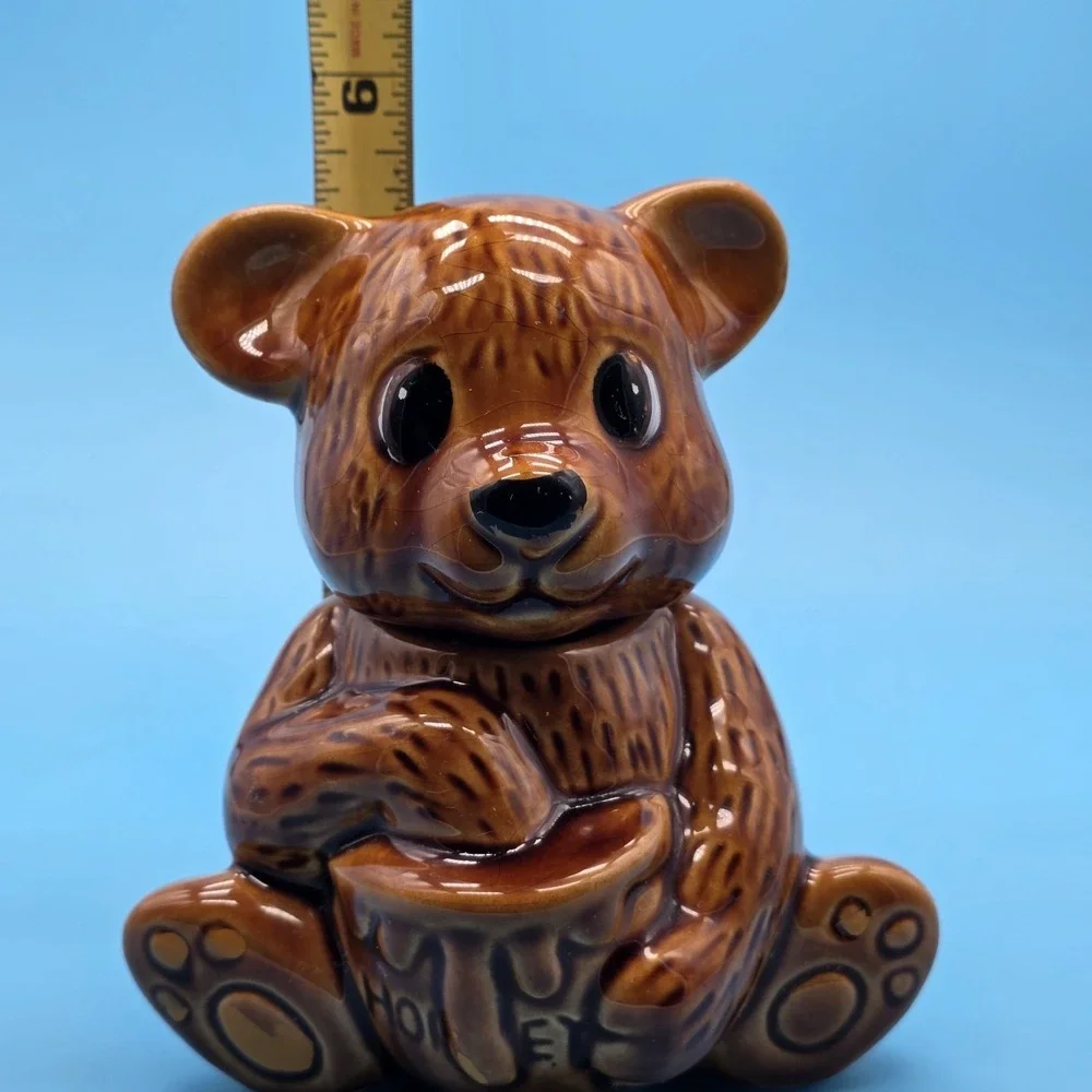 Brown Bear Honey Pot Cookie Jar Ceramic Removable Head